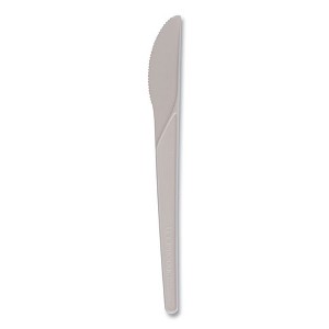 Eco-Products Plantware Compostable Cutlery, Knife, White, 1,000/carton - 6in - 1 of 4