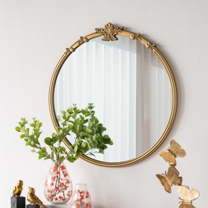 30" x 31" Round Decorative Wall Mirror with High-Quality Glass, Luxury Accent Mirror for Bedroom, Living Room or Entryway – The Pop Home - 1 of 4
