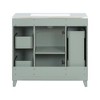 Grungis Bathroom Vanity with Ceramic Sink and Adjustable Shelves,Modern Freestanding Bathroom Vanity with Solid Wood Frame and 3 Drawers - 4 of 4