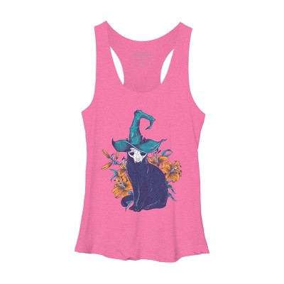 Women's Design By Humans Spooky Cat By jess1586 Racerback Tank Top