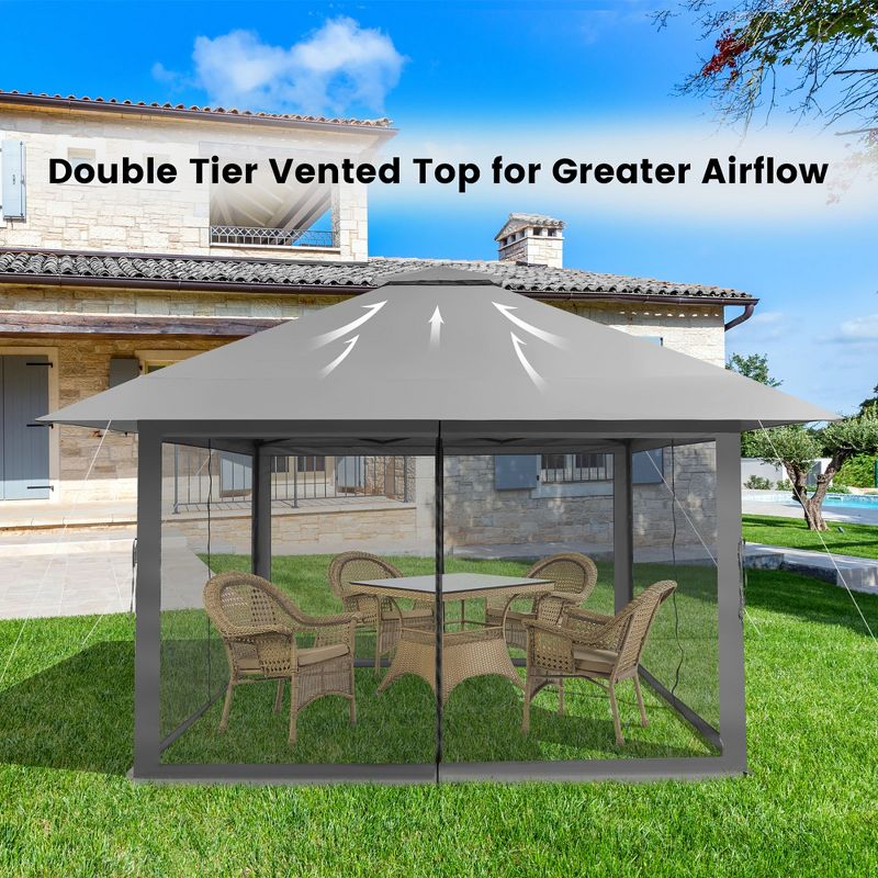 Costway 13x13ft Pop-up Instant Canopy Tent Mesh Sidewall UV50+ Adjust Outdoor Patio, 2 of 10