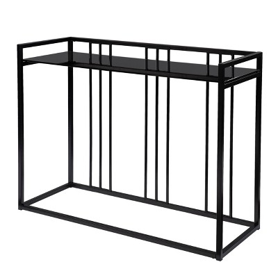 Ranshic Glass-Top Console Table Black - Aiden Lane