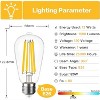 Runesay Dimmable Vintage Edison Light Bulbs 100w Equivalent, LED Filament Bulbs 12W ST58/ST19 Warm White 2700K, E26 Base, Clear Glass, Pack of 3 - 2 of 4