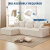 Modular L-Shaped Cloud Sofa – 110" Convertible Chenille Sectional w/Ottomans, Washable & No Assembly - 4 of 4