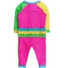 RuffleButts Baby Girls UPF50+ Full Length Long Sleeve Rash Guard One Piece Swimsuit, with Signature Rear Ruffles - 2 of 2