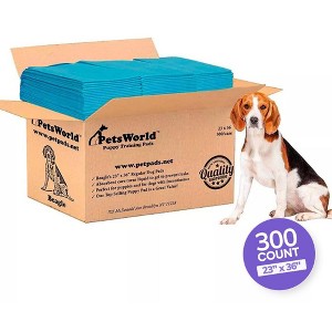 PetsWorld Economy Value (23x36 inch) Puppy Training & Potty Pads 300 Count - 1 of 4