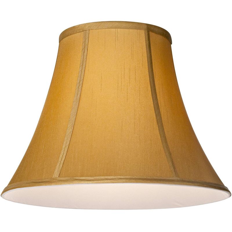 Springcrest Coppery Gold Medium Bell Lamp Shade 7" Top x 14" Bottom x 11" Slant x 10.5" High (Spider) Replacement with Harp and Finial, 4 of 10