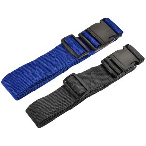 Unique Bargains Travel Luggage Adjustable Buckle Outdoor Bag Suitcase Belts 2in1 Set - 1 of 4