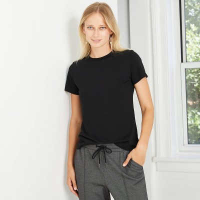 Women's Short Sleeve Casual T-Shirt - A New Day™ Black XS