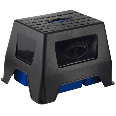 Versatile Blue Plastic Storage Stool & Tote Box with Carrying Handle