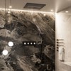 CASAINC 16 inches Ceiling Square Mounted Luxury Shower System with Handheld Spray & 5 Spray Pattern, Brushed Gold - 2 of 3