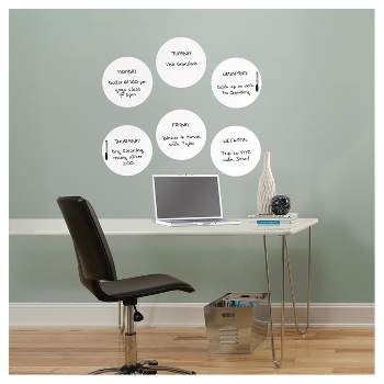 Mind Reader Adhesive Whiteboard Paper, Write On Removable Wall Decal Sticker  Sheets, Customizable Size, 2 Dry Erase Markers, 24 In X 10 Ft, White :  Target