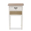 Dauphine Provincial Oak Nightstand with Storage Shelf - Baxton Studio: Mindi-Wood Top, Metal Handle - 3 of 4