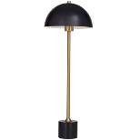 28" x 10" Metal Umbrella Style Desk Lamp with Marble Base Black/Brown - Olivia & May