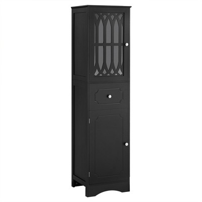 Dolonm Tall Bathroom Cabinet, Freestanding Storage Cabinet with Drawer and Doors, MDF Board, Acrylic Door, Adjustable Shelf