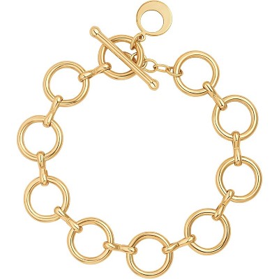 18k Gold Plated Personalized Chunky Cuban Oval Link Chain Bracelets for Men Toggle Rope Bracelet Jewelry for Women