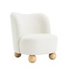Sapphtopaz Modern Boule Accent Chair with Curve Backrest Upholstered Lounge Chair with Wooden Ball Feet Comfy Chair for Living Room, Bedroom - 3 of 4