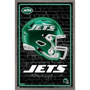 Trends International NFL New York Jets - Neon Helmet 24 Framed Wall Poster Prints - 1 of 4