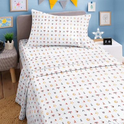 Kids 4 Piece Bed Sheet Set - Cute & Cozy Wrinkle-Resistant with Vibrant Designs - CGK Linens.
