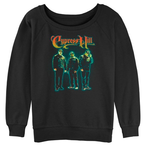 Junior's Women Cypress Hill Distressed Trio Logo Sweatshirt - Black ...