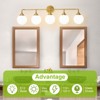 POWLIG 38.9-in 5-Light Gold Dimmable Bathroom Vanity Light with 5.9in Milk Opal Glass Globe Shade - 4 of 4