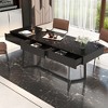 Lirago Modern Black Rectangular Dining Table Y Shaped Metal Legs 29.52"H x 23.62"D x 70.86"W - 2 of 4