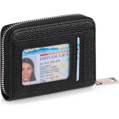 FATMOON Women’s RFID Blocking Wallet –Genuine Leather Zipper Card Case with Coin Pocket - Compact & Stylish Design for Everyday Use, Travel