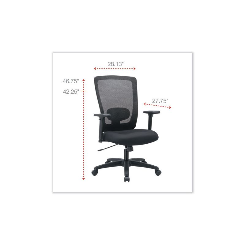 Alera Alera Envy Series Mesh High-Back Swivel/Tilt Chair, Supports Up to 250 lb, 16.88" to 21.5" Seat Height, Black, 2 of 8