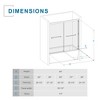 Lirago 60x58in. Double Sliding Bathtub Shower Door Aluminum Frame Clear Tempered Glass Stainless Steel Matte Reversible Easy Install Black - 4 of 4