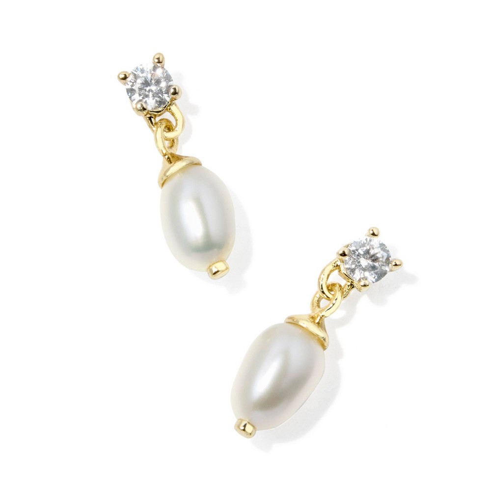 Photos - Earrings KENDRA SCOTT Linda Drop  - Gold/Pearl 