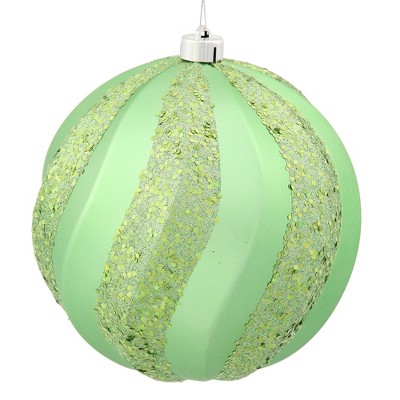 Vickerman 8" Glitter Swirl Shatterproof Christmas Ball Ornament - Celadon Green