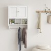 KTMBDW Bathroom Wall Cabinet, Medicine Cabinet with Open Partition and Towel Bar, Storage Cabinet with Storage Space, for Bathroom, Living Room - 2 of 4