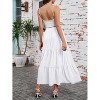 Clearlove Women Midi Skirt with Pockets Elastic High Waist A Line Lace Tiered Skirt - 4 of 4