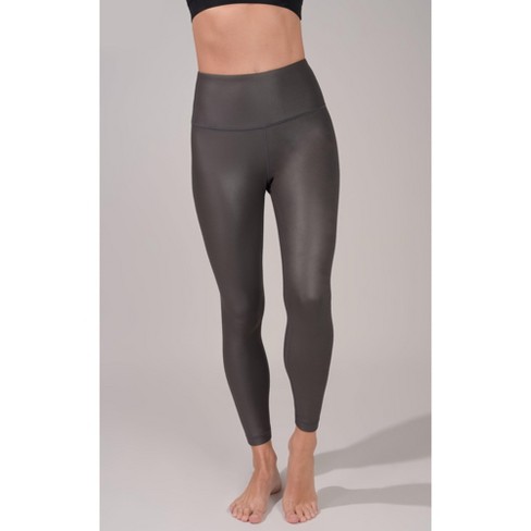 90 Degree By Reflex Interlink Faux Leather High Waist Cire Ankle Legging -  Deep Moss - X Small : Target
