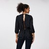 Women's Round Neck Puff Short Sleeve Bow Tie Back Ruffle Bottom Blouse - A New Day™ - 4 of 4