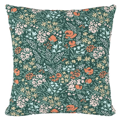 Green Floral Throw Pillow - Cloth \u0026 