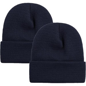 MSDC 1&2 Pack Beanie for Men Women Slouchy Beanie Hats Winter Knit Caps Soft Ski Hat Unisex - 1 of 4
