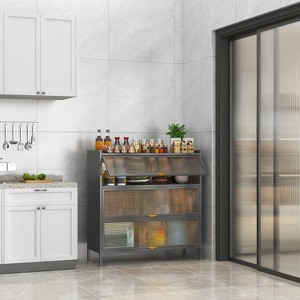 DOMETOUR 3 Tier Pantry Storage Cabinet Baker Racks Kitchen Pantry Storage Cabinet for Kitchen - 1 of 4