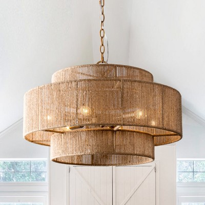 Parrot Uncle 23.6" Farmhouse Gold Chandeliers Adjustable Ceiling Light