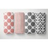 Bacati - Ikat Chevron Coral Grey Girls 6 pc Crib Set with 4 Muslin Swaddle Blankets - 4 of 4