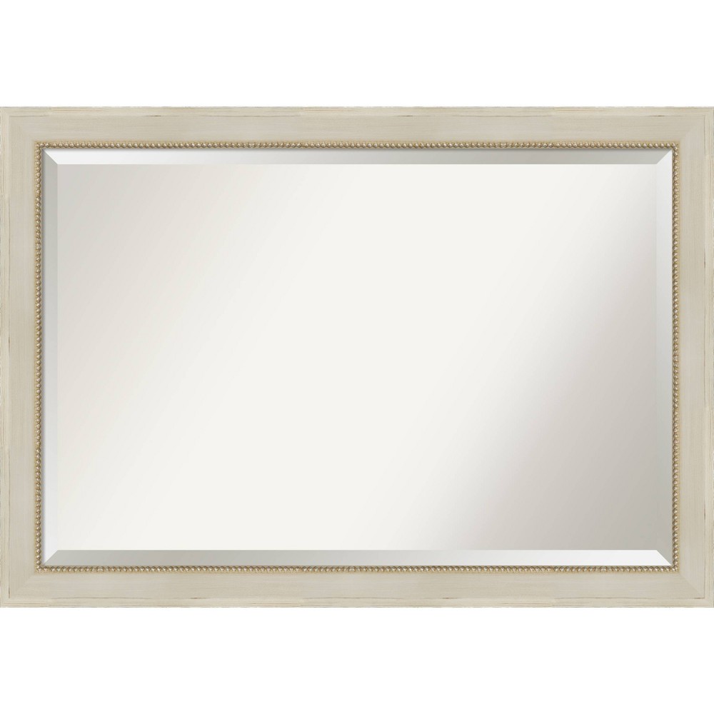 Photos - Wall Mirror 40" x 28" Beveled Parthenon Cream Wood  - Amanti Art