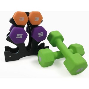 CAP Barbell Neoprene Coated Dumbbell Set, Color Coded Free Weights, Multiple Sizes & Color Options - 1 of 4