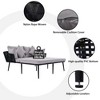 5-Piece Modern Woven Rope Sectional Sofa Set �C Glass Table & Cushions Included - 3 of 4