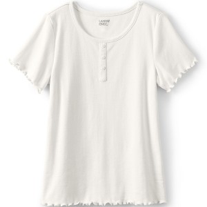 Lands' End Kids Short Sleeve Ribbed Henley T-Shirt - 1 of 3