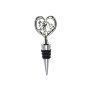 Unique Bargains Bottle Stoppers Zinc Alloy PTR Silver Tone Black 4.13"x1.57"x0.79" 1 Pc - 1 of 3