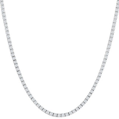 Pompeii3 10Ct TW Lab Created Diamond Tennis Necklace 14K White Gold 16"