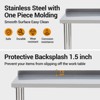 Stainless Steel Table 48x24", Heavy Duty Metal Commercial Prep Table with Storage Racks and Back Panel for Restaurant Kitchens, Home Hotel, Food Prep - 4 of 4