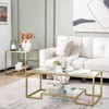 Costway 45'' Coffee Table Rectangular Tempered Glass Accent Table W/ Shelf Living Room - 4 of 4