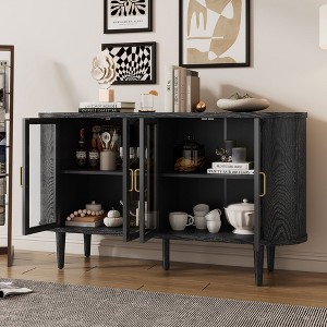 NicBex Buffet Cabinet with Storage,Modern Sideboard Cabinet with Glass Doors and Adjustable Shelves,Storage Cabinet for Living Room - 1 of 4
