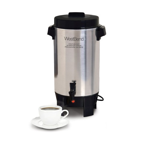 West Bend Large Capacity 30-cup Coffee Maker With Temp Control, In  Stainless Steel : Target